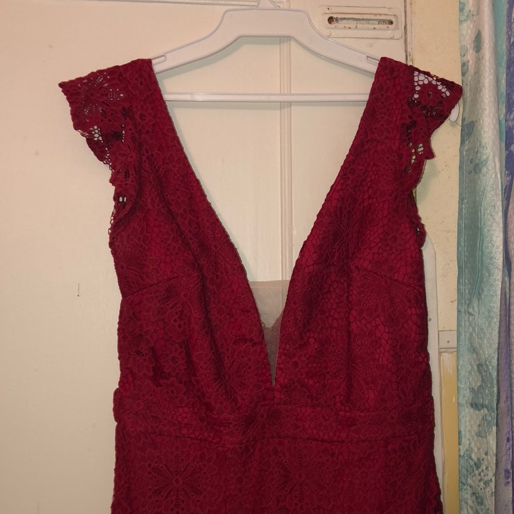 Red mermaid prom dress